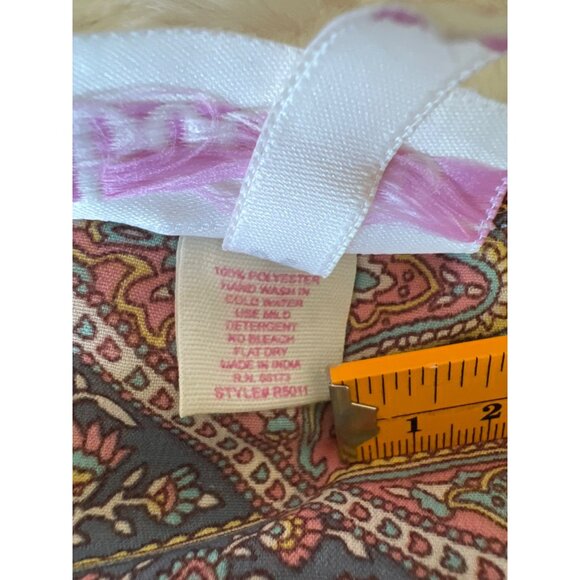 Boemo Boho Paisley Print Peasant Blouse Tassel‎ Tie Long Sleeve M - Picture 5 of 9